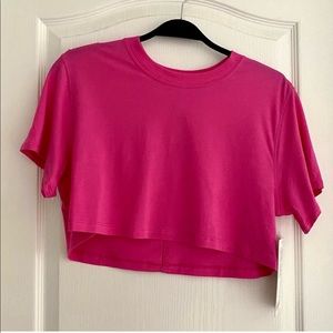 Lululemon All Yours Crop Tee in Sonic Pink New with Tags Size 4